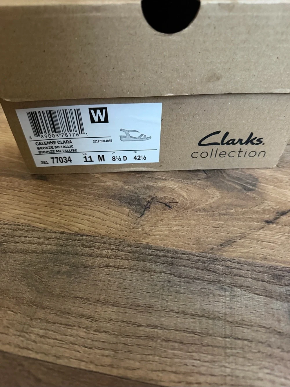 Clarks Collection Calenne Clara Bronze Metallic Strappy Sandals Women’s 11 M